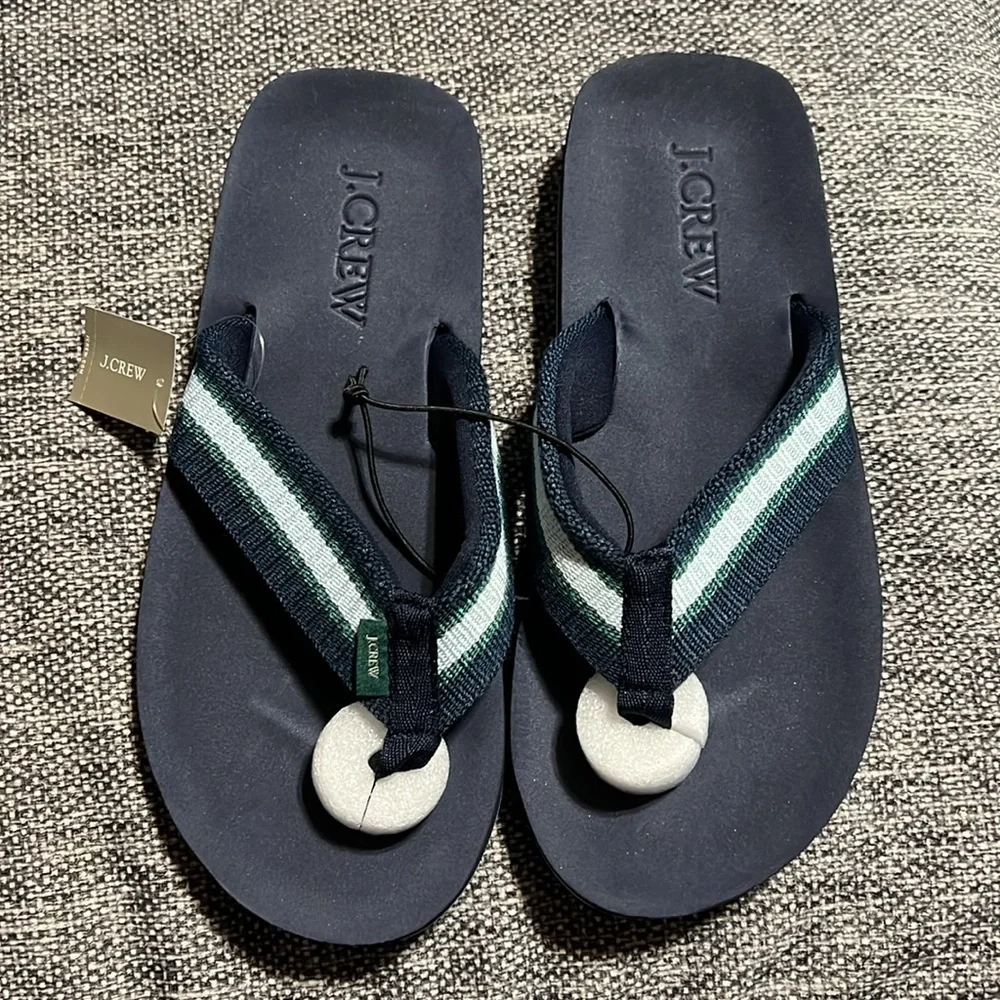 NWT J Crew Striped Flip Flops